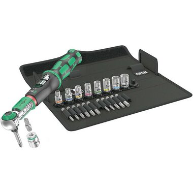 Wera Safe-Torque A2 Set 1 / Momentový kľúč s prepínacou račňou / 1/4" / 2 až 12 Nm / 23 dielov