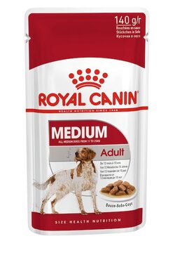 Royal Canin Medium Adult in saucia 10 x 140 g / Kapsičky pre psov / psy stredných plemien (11-25 kg) / 12 mesiacov do 10 rokov