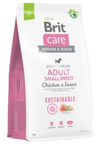 Brit Care Dog Sustainable Adult Small Breed Chicken &amp; Insect 7 kg / Kompletné krmivo pre psov / malé plemená (1-10kg)