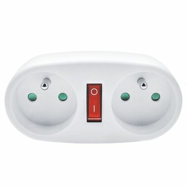 Solight rozbočka 2 x 10A biela / vypínač