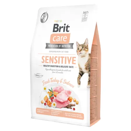 Brit Care Cat Grain-Free Sensitive Healthy Digestion &amp; Delicate Taste 2 kg / Mačky s citlivým trávením