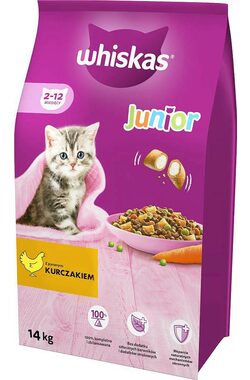 Whiskas Junior granule s kuracím mäsom 14 kg / pre mačiatka