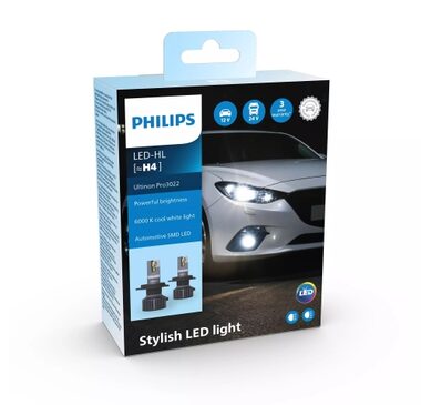 Philips LED H4 Ultinon Pro3022 HL 12/24 V 20W 2 ks / Autožiarovka LED / pätica P43t