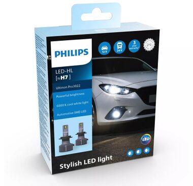 Philips LED H7 Ultinon Pro3022 HL 12/24 V 20W 2 ks / Autožiarovka LED / pätica PX426d