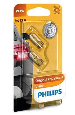 Philips W3W 12V 3W 2ks / žiarovka / pätica W2.1x9.5d
