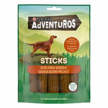 Purina Adventuros Sticks 120 g / odmena pre psov / bizón