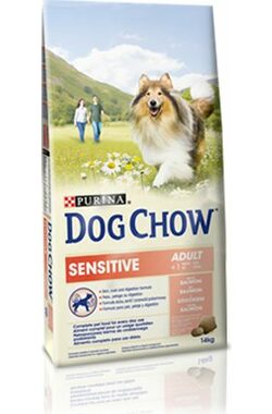 Purina Dog Chow adult sensitive salmon &amp; ryža 14 kg / pre dospelých psov / s lososom / citlivá koža a zažívanie