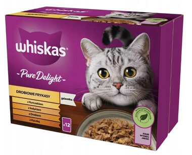 Whiskas Pure Delight poultry 12x 85 g / Kapsičky pre mačky / morčacie &amp; kačacie &amp; kuracie
