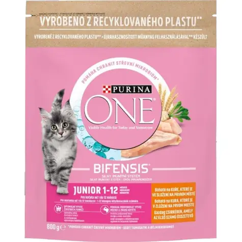 PURINA One Bifensis Junior 800 g / Krmivo pre mačiatka / kuracie s obilninami