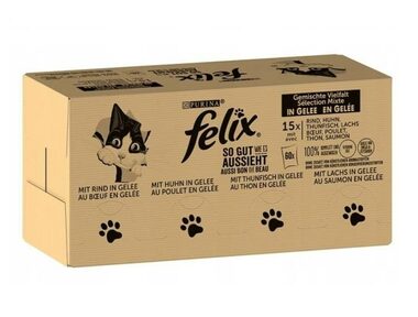 PURINA Felix Mix Original 120x85 g / Kapsičky pre mačky / hovädzie &amp; kuracie &amp; treska a tuniak)