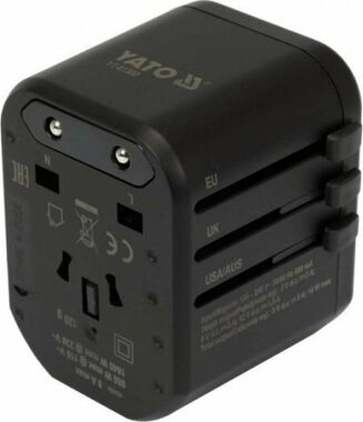 YATO YT-81300 / Cestovný adaptér / 18W / Typ I &amp; G &amp; A &amp; C / USB-A / USB-C