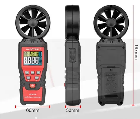 Habotest HT625B Digitálny anemometer - meranie rýchlosti vetra / USB