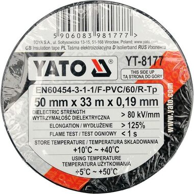 YATO YT-8177 / Páska izolačná 55 x 0.19 mm x 33 m čierna