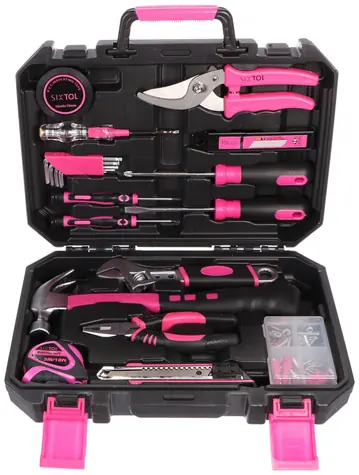 SIXTOL HOME PINK 88 / Sada náradia / uhlíková oceľ / 88ks