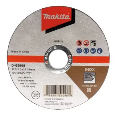 Makita D-65969 Rezný kotúč na nerez 125x1.0x22.23mm
