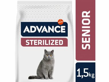 ADVANCE CAT Sterilized Senior 1.5kg / Superprémiové krmivo (granule) / pre sterilizované mačky staršie ako 10 rokov 