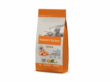Nature´s variety selected pre mačky s lososom 7kg / Granule pre mačky