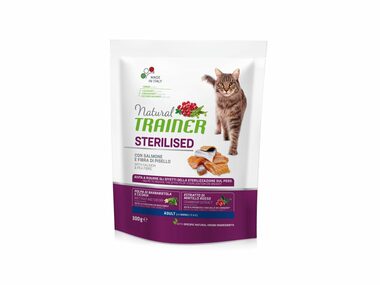 Trainer Natural Cat STERILISED losos 300g / Granule pre mačky / pre sterilizované dospelé mačky