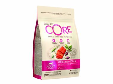Wellness Core Cat Ocean Adult Sterilised losos 300g / Granule pre mačky / pre sterilizované a staršie mačky