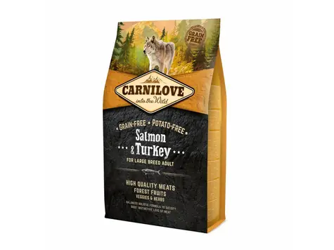 Carnilove Salmon &amp; Turkey pre Large Breed Adult 4 kg / Holistické kompletné krmivo pre dospelých psov veľkých plemien