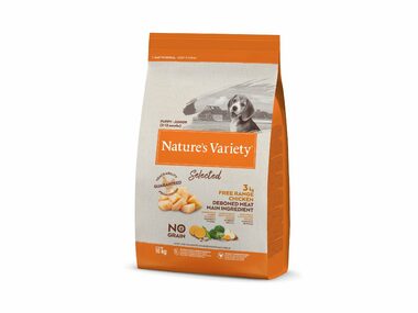 Nature´s variety selected junior s kuracím 10kg / Krmivo pre šteňatá všetkých veľkostí vo veku 2 - 12 mesiacov