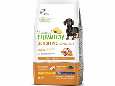 Trainer Natural Sensitive No gluten Adult Mini losos 2kg / Kompletné krmivo pre dospelé psy malých plemien