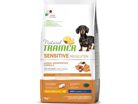 Trainer Natural Sensitive No gluten Adult Mini losos 7kg / Kompletné krmivo pre dospelé psy malých plemien