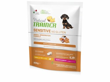 Trainer Natural Sensitive No gluten Puppy&amp;Jun Mini losos 800g/pre šteňatá/mladé psy malých plemien