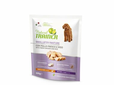 Trainer Natural Small&amp;Toy Maturity Cerstve kure 800g / Kompletné krmivo pre starých psov malých a miniatúrnych pleme