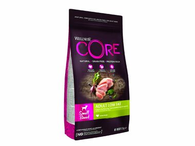 Wellness Core Dog Low Fat Adult Small morka 1.5kg / Krmivo pre dospelých psov malých plemien