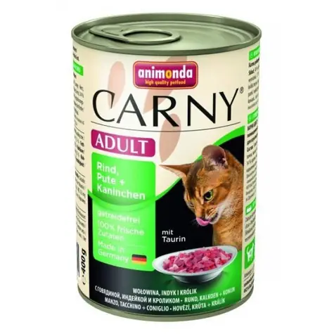 Animonda Carny konzerva pre mačky hovädzie+morka+králik 400g