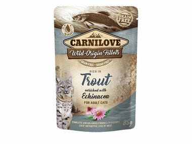 Carnilove Cat Pouch Trout with Echinacea 85g / Kapsička pre mačky