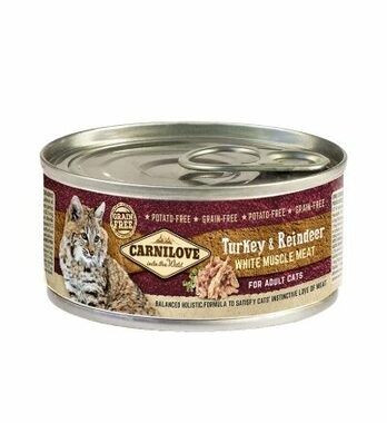 Carnilove WMM Turkey &amp; Reindeer for Adult Cats 100g / Konzerva pre mačky