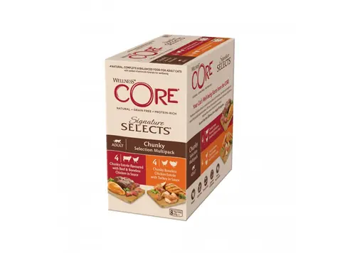 Wellness Core Cat Selects Chunky Multipack Konzerva 632g (8 x 79 g)