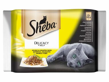 Sheba DELICACY in Jely Hydinový výber 4pack 340g / Kapsičky pre mačky