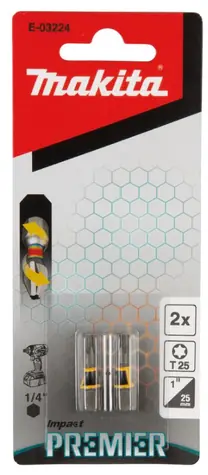 Makita E-03224 Impact Premier Súprava bitov T25x 25 mm 2 ks