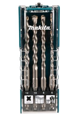 Makita D-74756 / sada príklepových vrtákov / SDS PLUS / 6 &amp; 8 &amp; 10 &amp; 12 x 160 mm