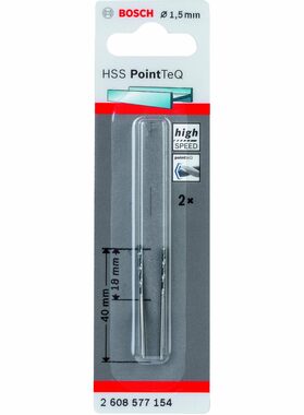 BOSCH HSS PointTeQ 2608577154 / Špirálový vrták / 1.5 x 18 mm / 2 ks
