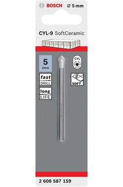 BOSCH 2608587159 / Vrták na dlaždice CYL-9 / Rozmery 5.0 x 70 mm