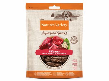 Natures variety superfood snack hovädzie 85g / Maškrty pre psov