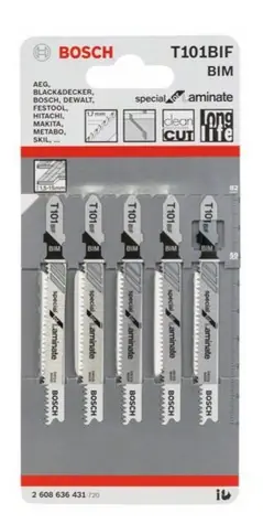 BOSCH 2608636431 / Sada pílových plátkov do priamočiarej píly T 101 BIF / BIM / 5ks