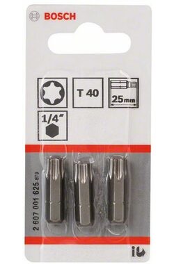 BOSCH 2607001625 / Extra-Hard súprava bitov T40 25 mm 3 ks