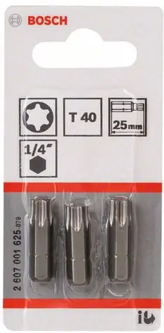BOSCH 2607001625 / Extra-Hard súprava bitov T40 25 mm 3 ks