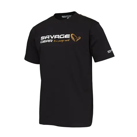 Savage Gear Tričko Signature Logo T-Shirt Black Ink M
