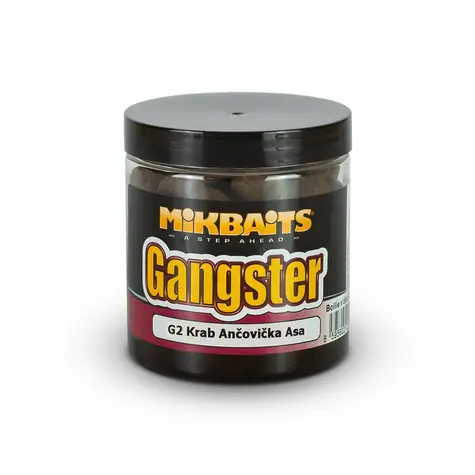 Mikbaits Boilies v dipe Gangster G2 Krab Ančovička Asa 250ml 24mm