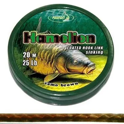 Katran Šnúrka Coated Braided Hook Link Hamelion 20m 15lb 6,8kg