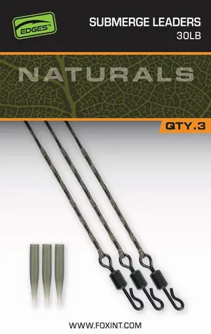 FOX Nadväzec Naturals Submerged Leaders 30lb 3ks