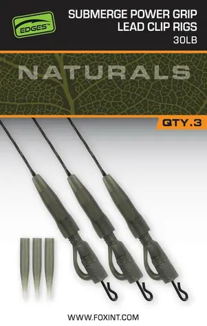 FOX Nadväzec Naturals Submerged Power Grip Lead Clip 30lb 3ks