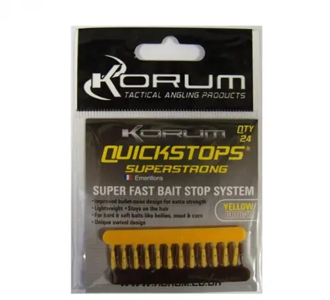 KORUM Zarážka Quickstops Yellow/Brown 24ks