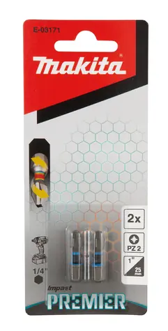 Makita E-03171 Impact Premier (C-form) Sada torzných bitov PZ2-25mm (2ks)